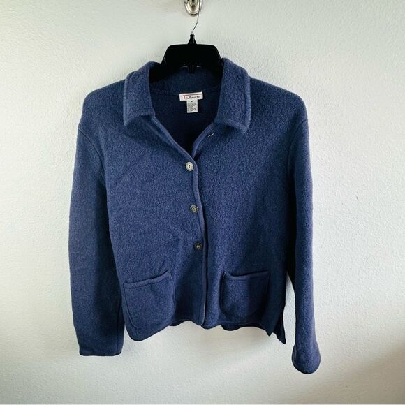 Talbots Purple Boiled Wool Cardigan Size M - Picture 1 of 3